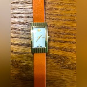 Tory Burch Watch with leather band.